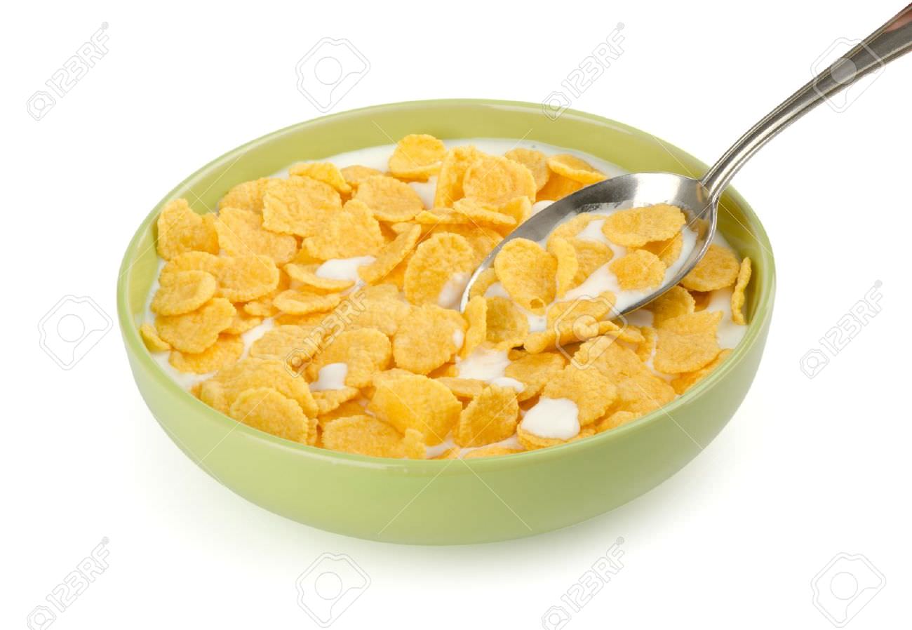 14633309-bowl-of-corn-flakes-with-milk-and-spoon-isolated-on-white-stock-photo