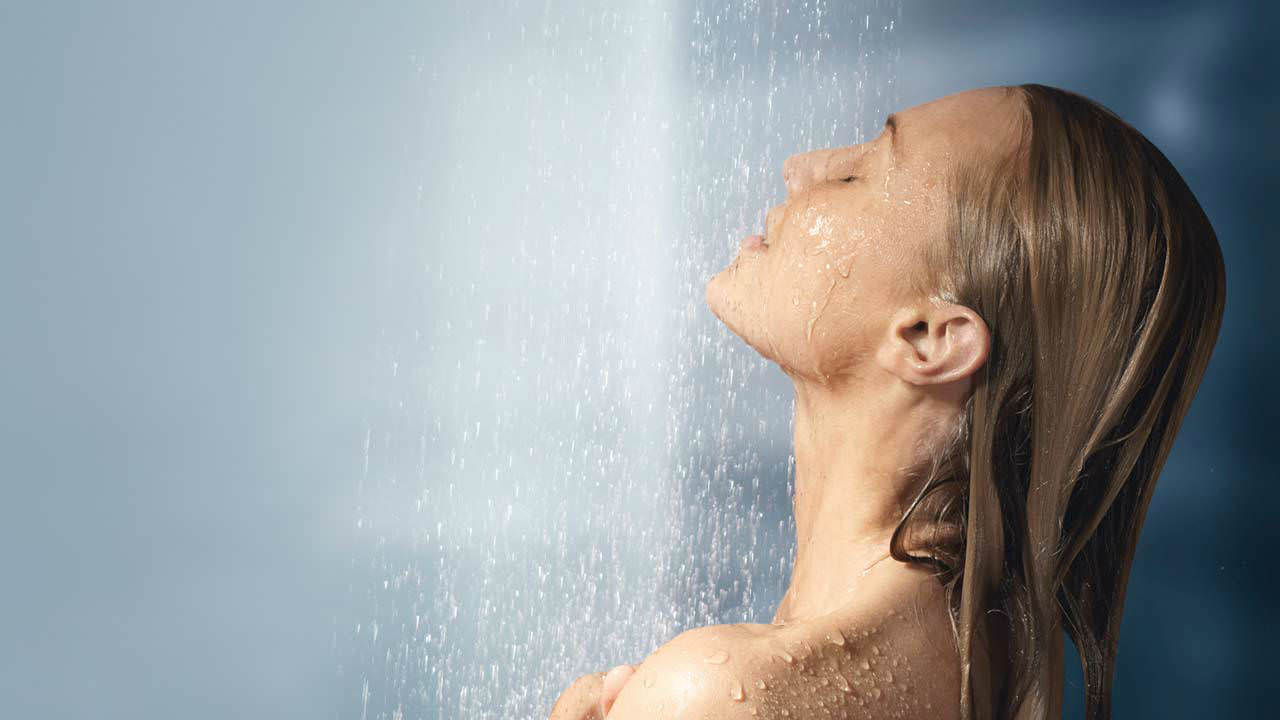 showering