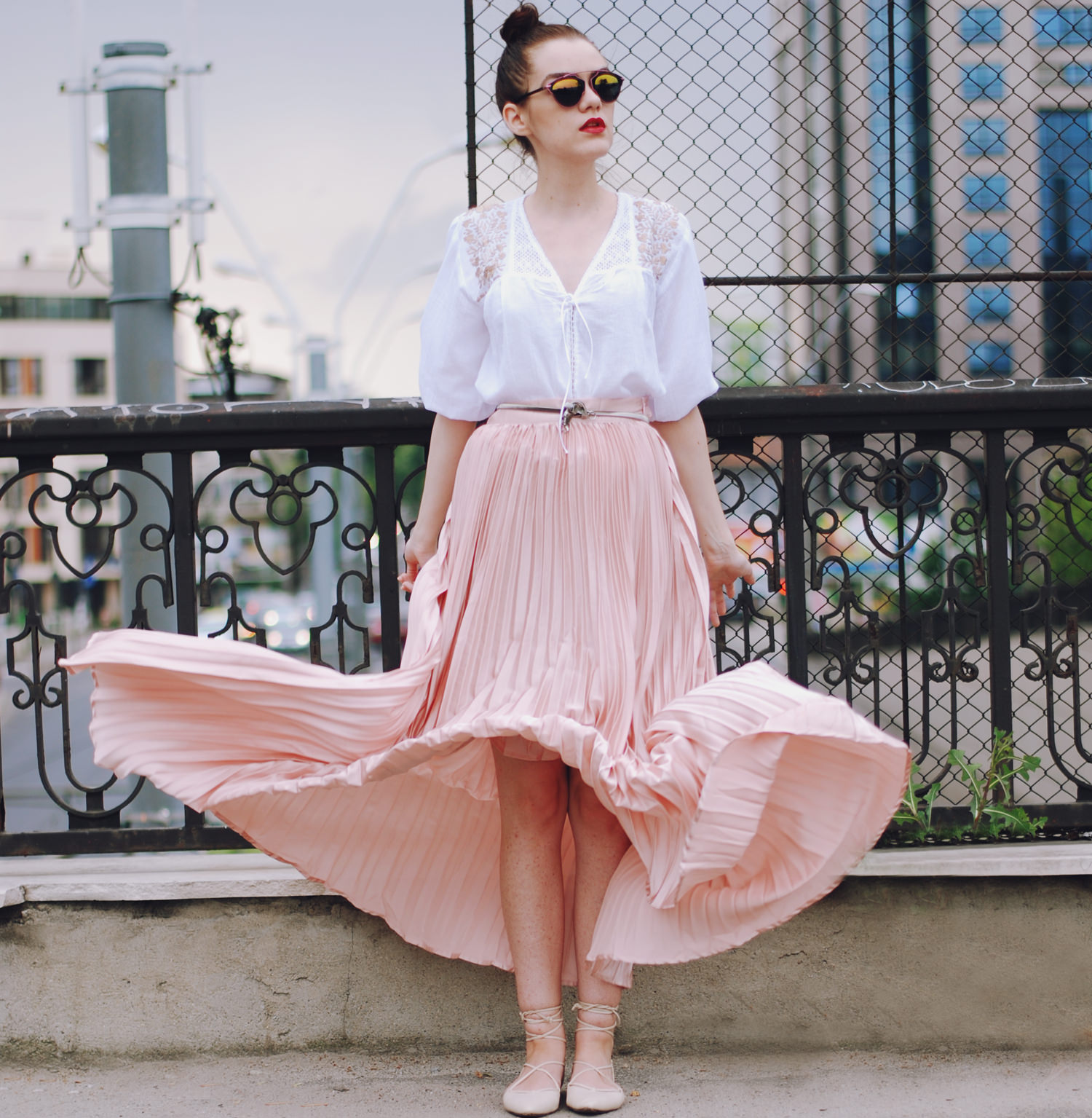 Pink-maxi-skirt-white-embroidered-lace-up-blouse-christian-dior-sunglasses-beige-lace-up-flats-pink-crossbody-bag-cute-summer-romantic-outfit-Andreea-Birsan-7