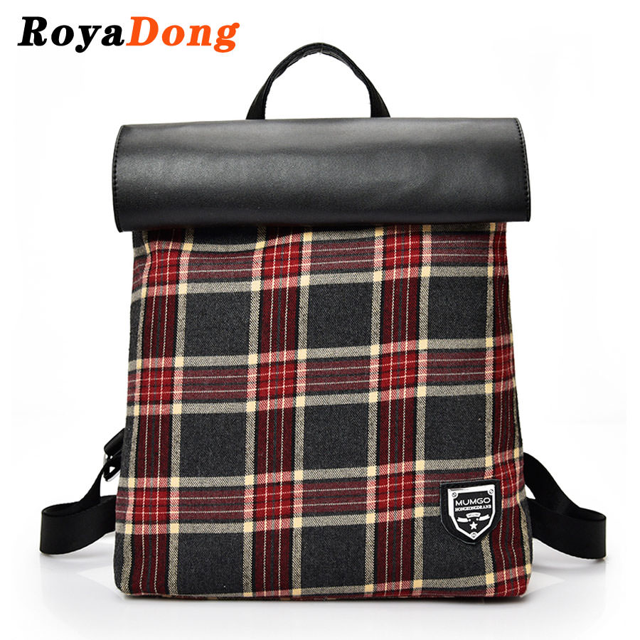 RoyaDong-2017-Women-font-b-Backpacks-b-font-Fashion-font-b-Plaid-b-font-Daily-Package