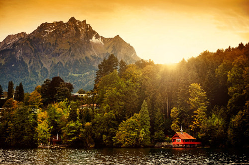 Switzerland Alps Sunrise, Lucerne