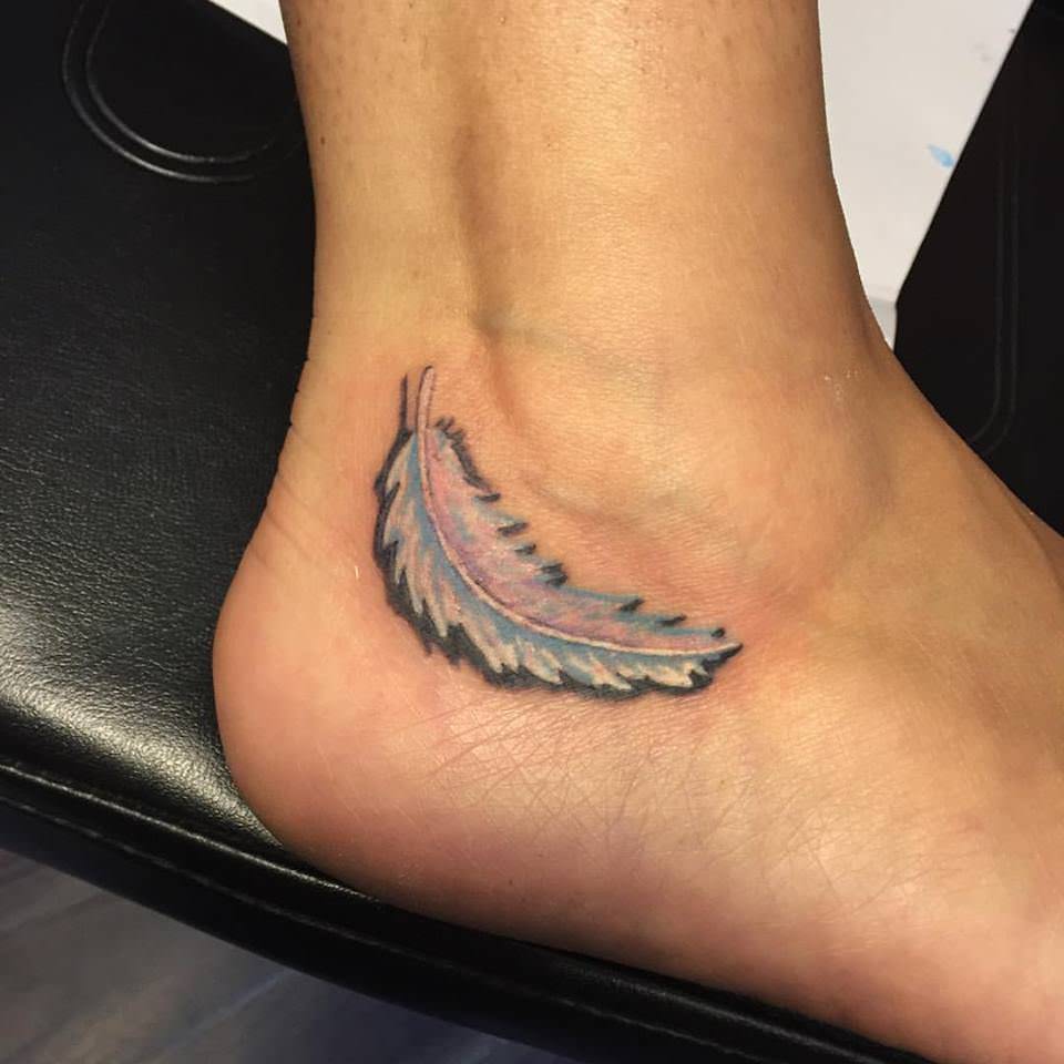 Beautiful-Indian-Feather-Ankle-Tattoo