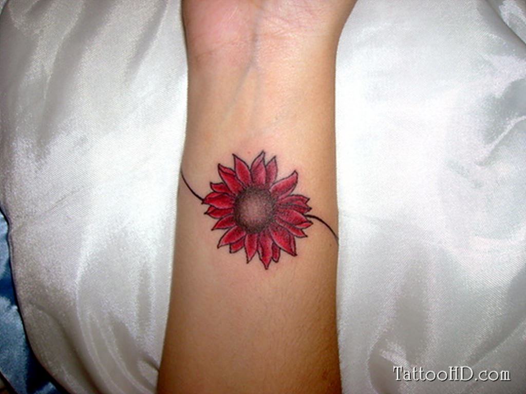 Red-Daisy-Flower-Tattoo-WT1106
