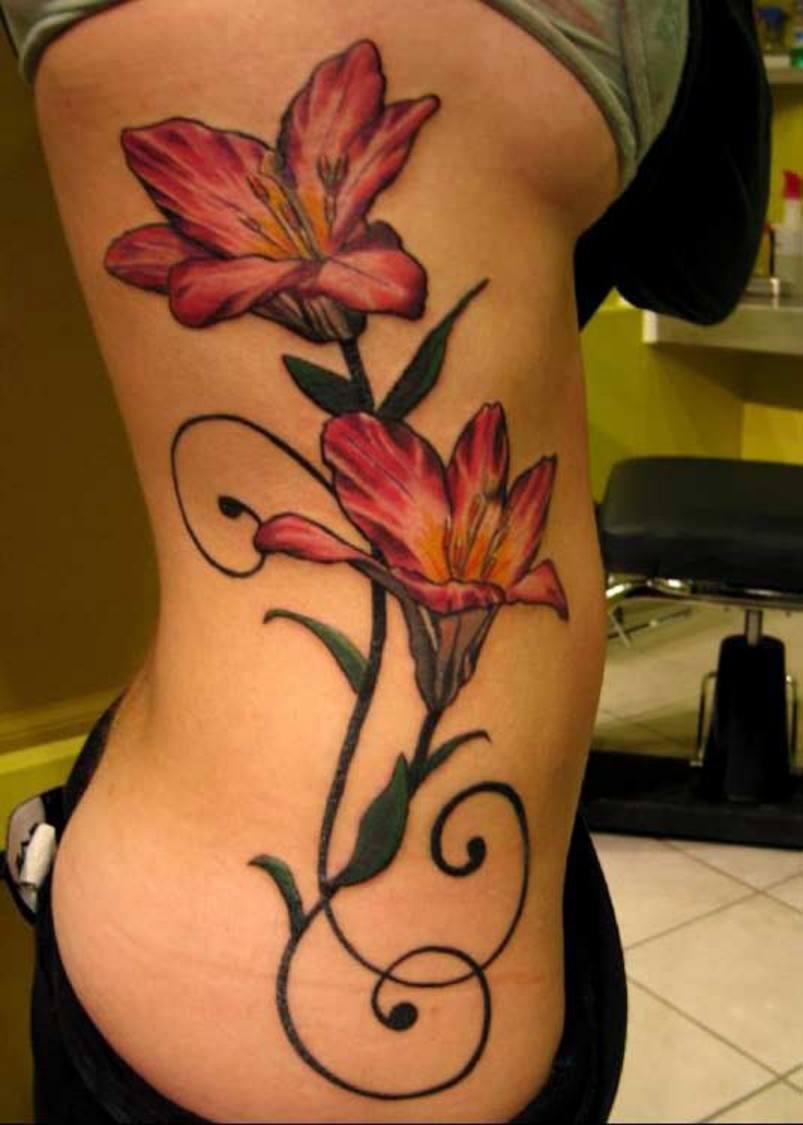 side-flower-tattoo