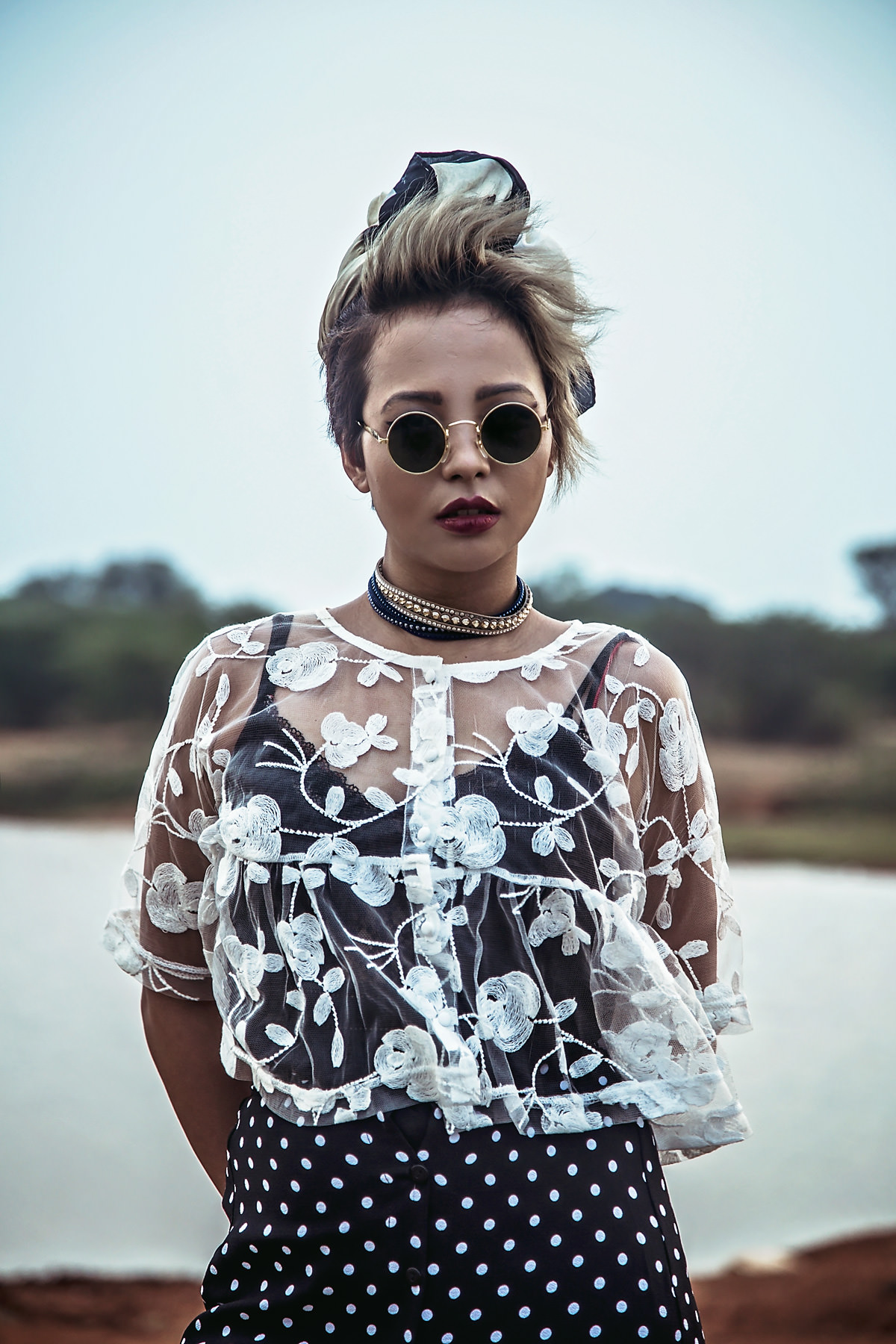 Indian-Fashion-Streetstyle-Blog-Big-hair-Loud-Mouth-Adidas-Superstar-Vintage-Sunglasses-Lace-cape-20