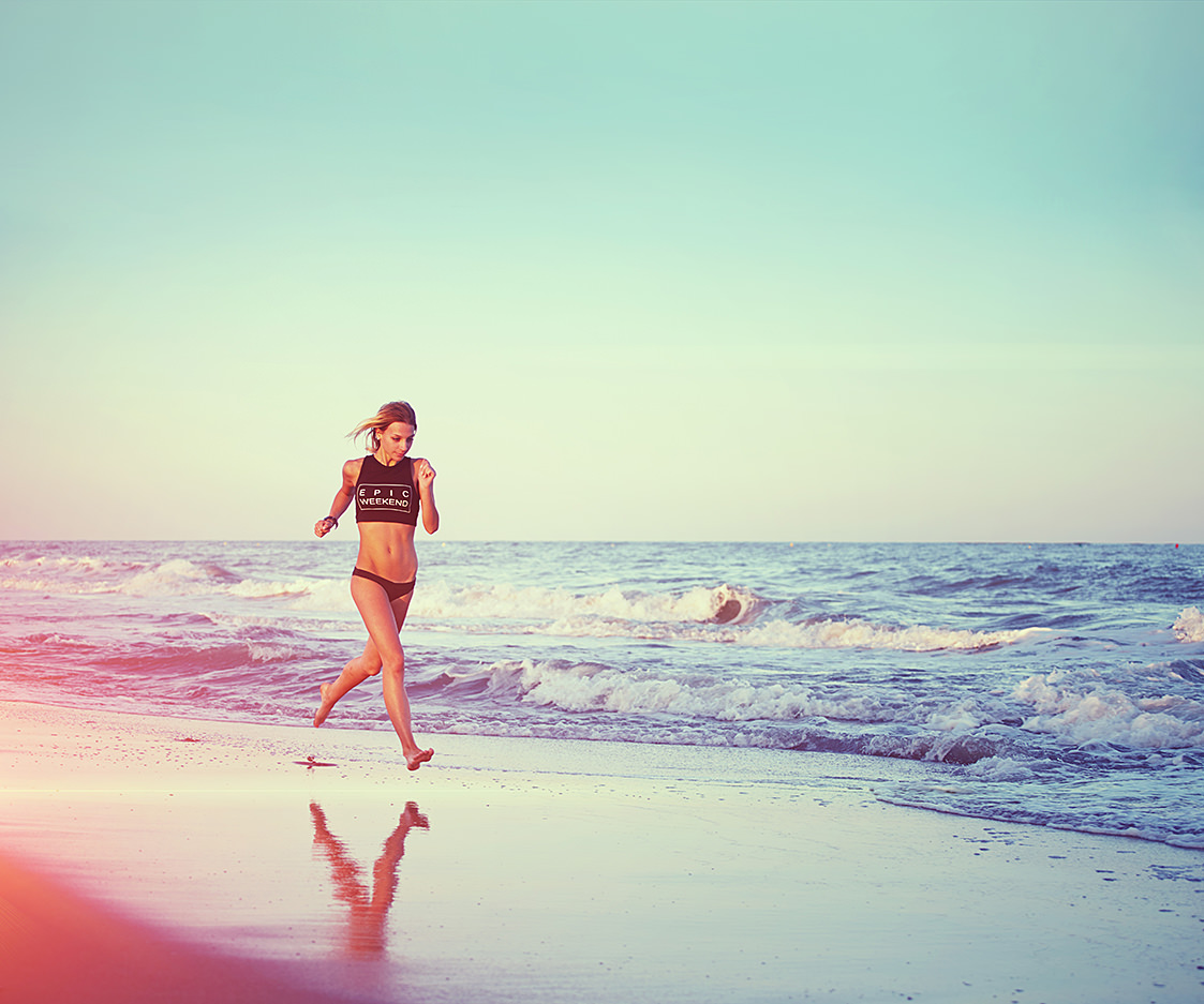 running-woman-sunset