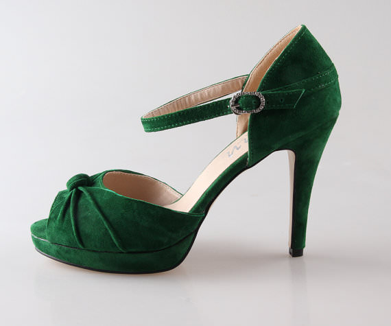 dark-green-emerod-sheepskin-leather-shoes-suede-leather-d39orsay-heels-wedding-bridal-bridalmaids-shoes-vintage-clip-shoes