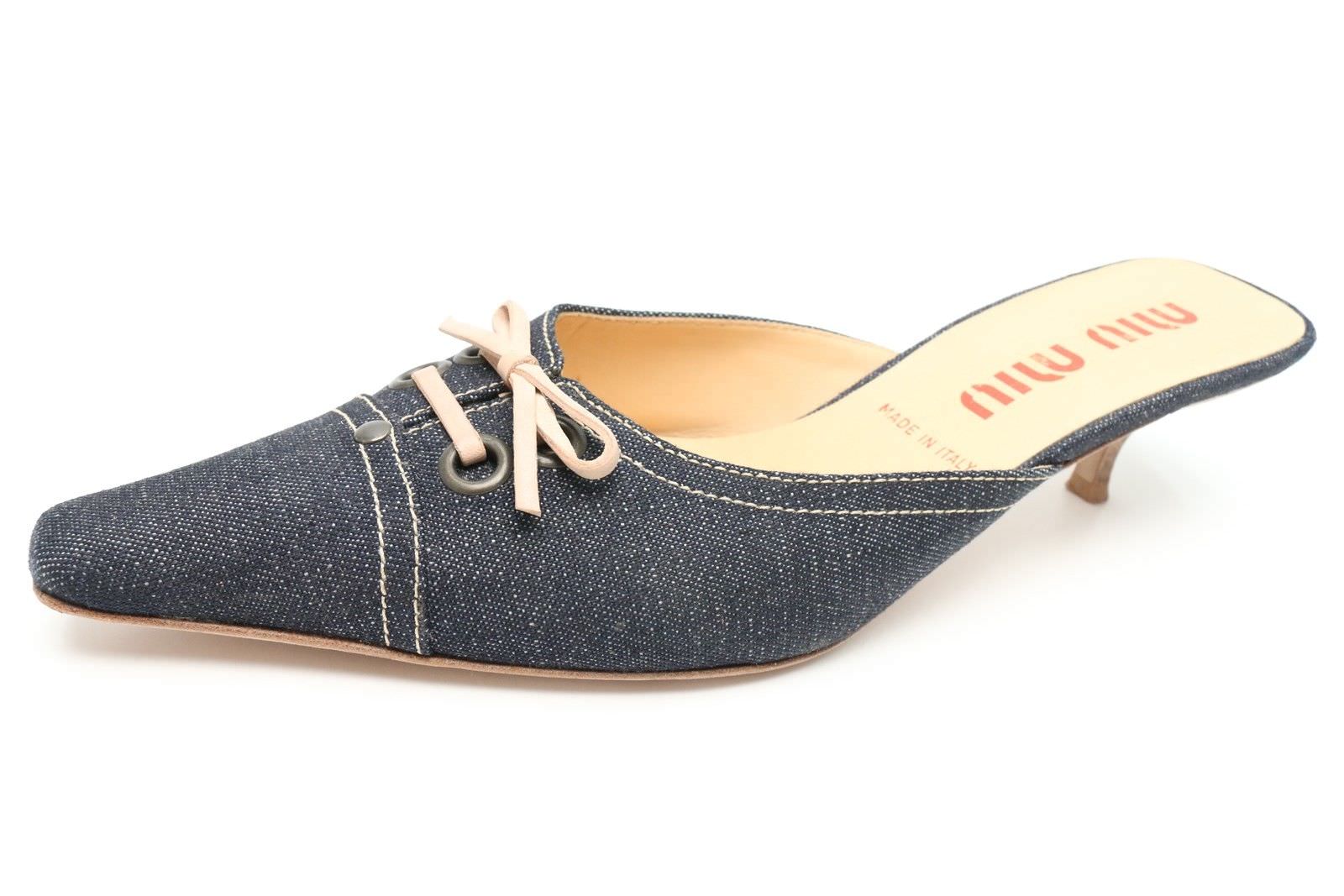 womens-miu-miu-navy-blue-canvas-denim-mules-kitten-heels-shoes-sz-eu-37-5-0a52428eb1b9af318e52c99b34138117