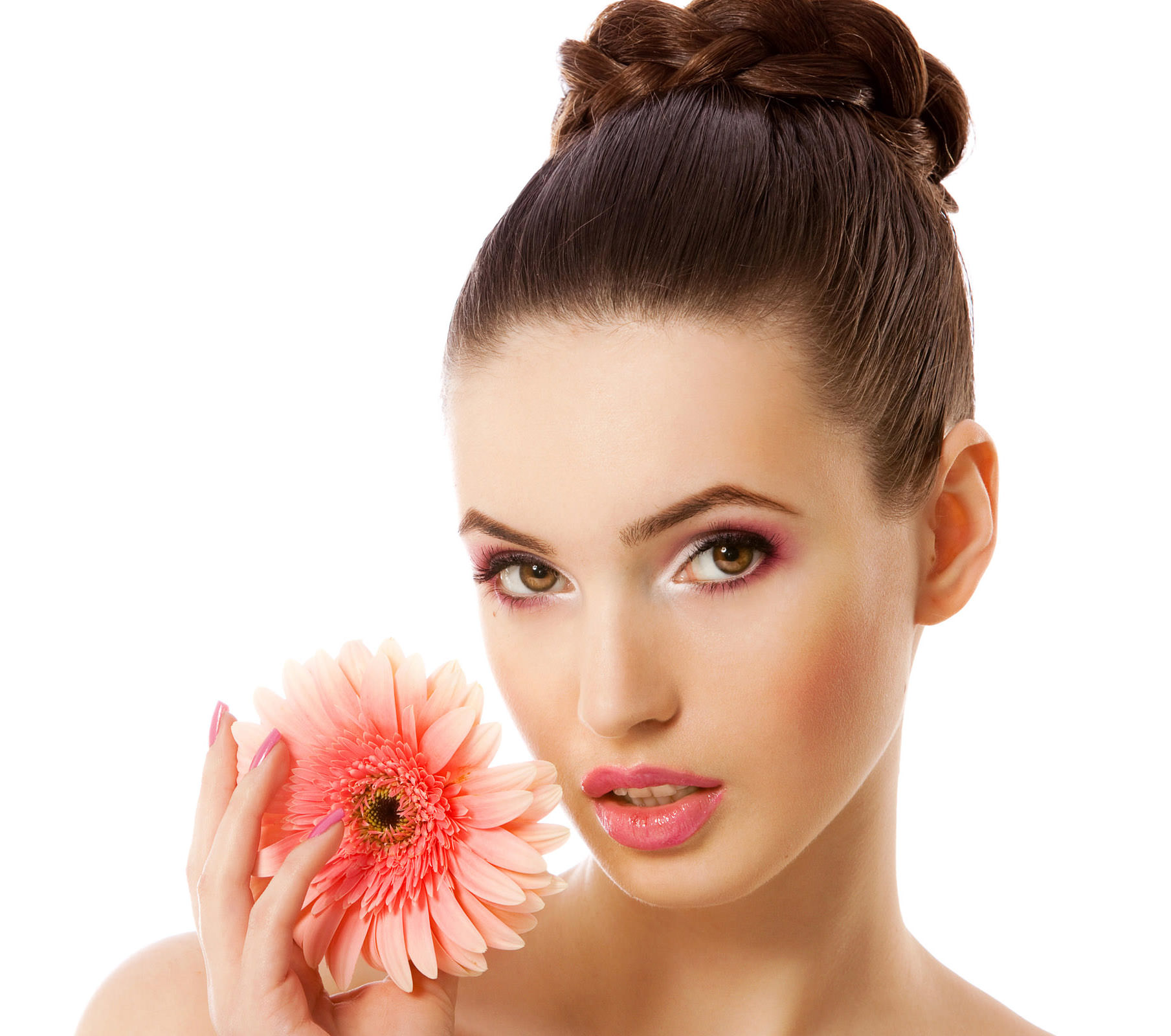 Beautiful woman with flowers