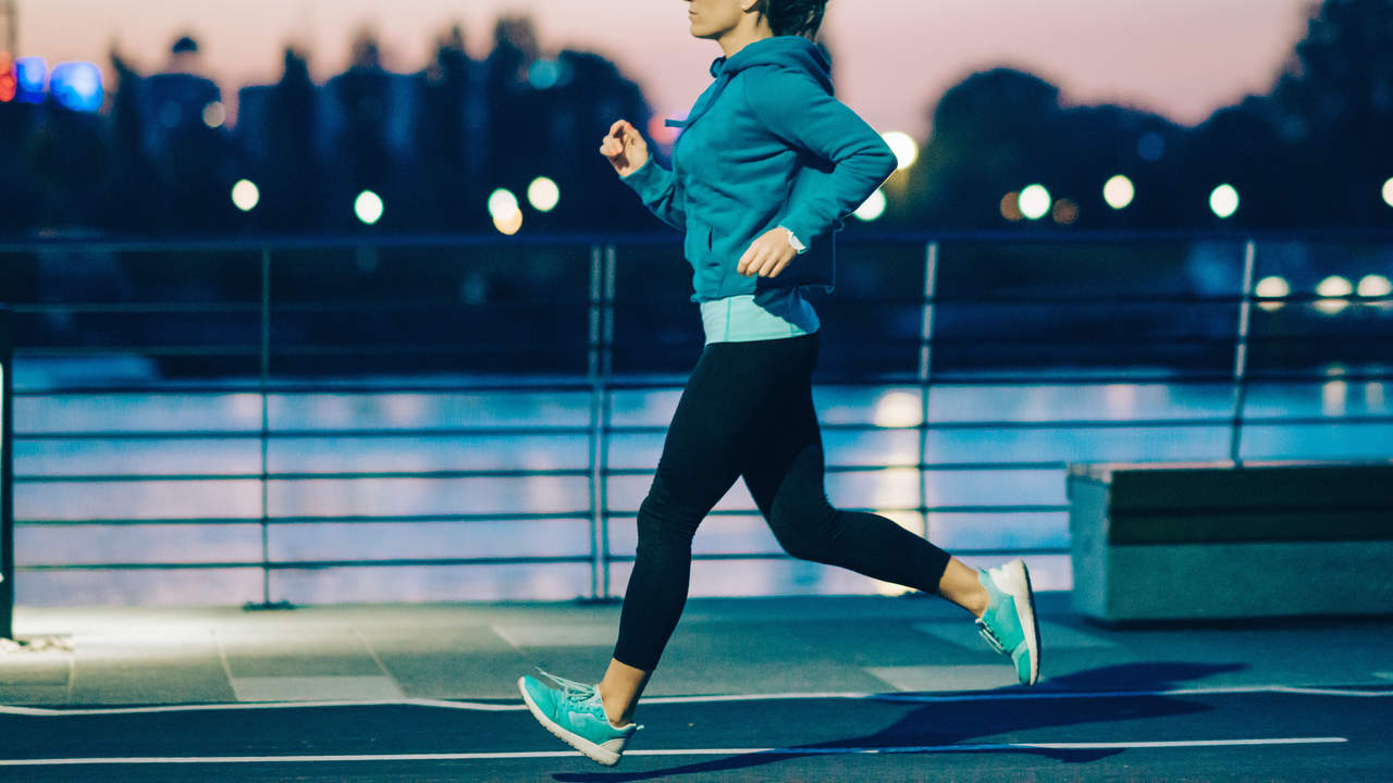 Night jogging in the city