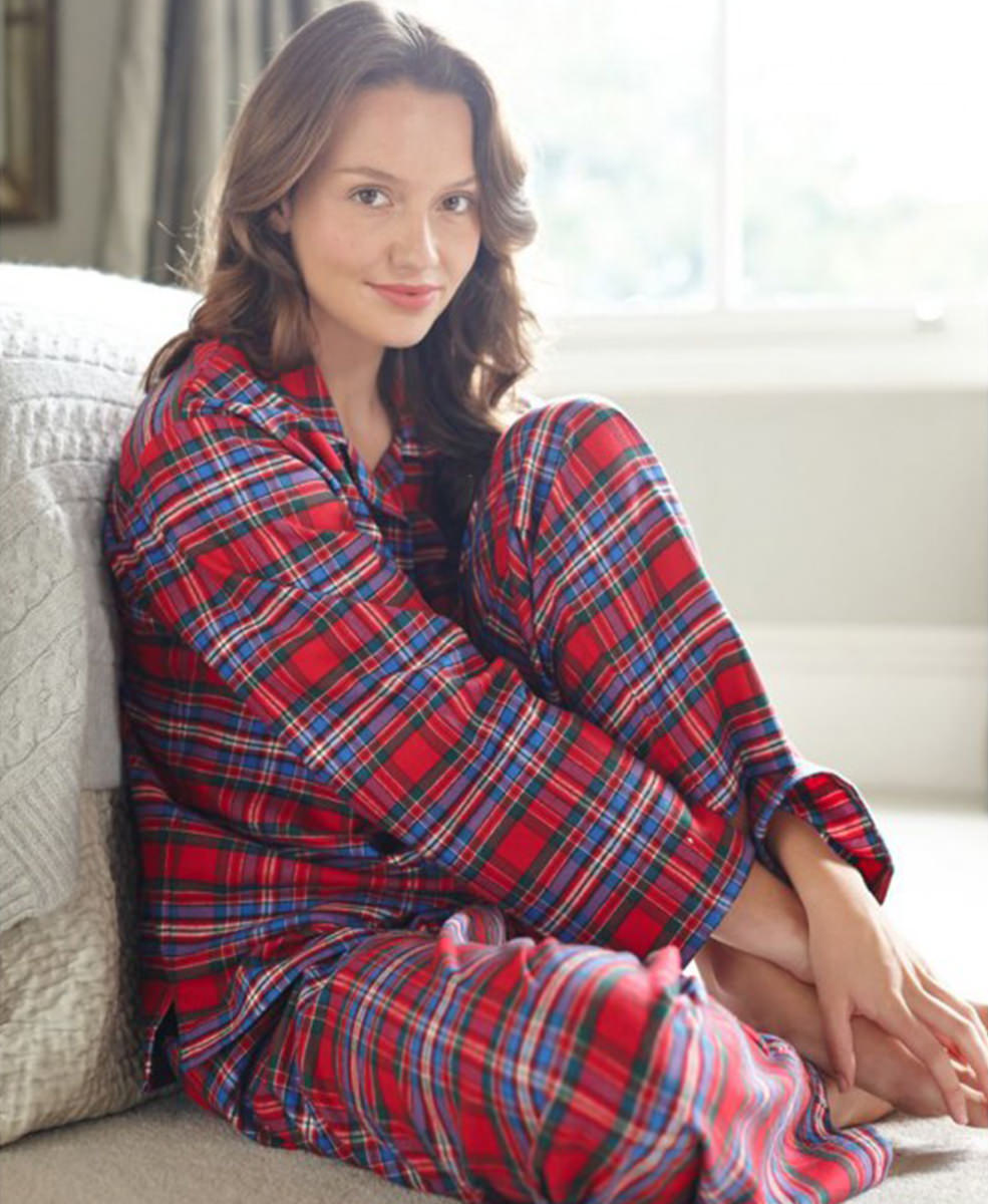 BONSOIR-MACFARLANE-TARTAN-WOMENS-BRUSHED-COTTON-PYJAMAS-M