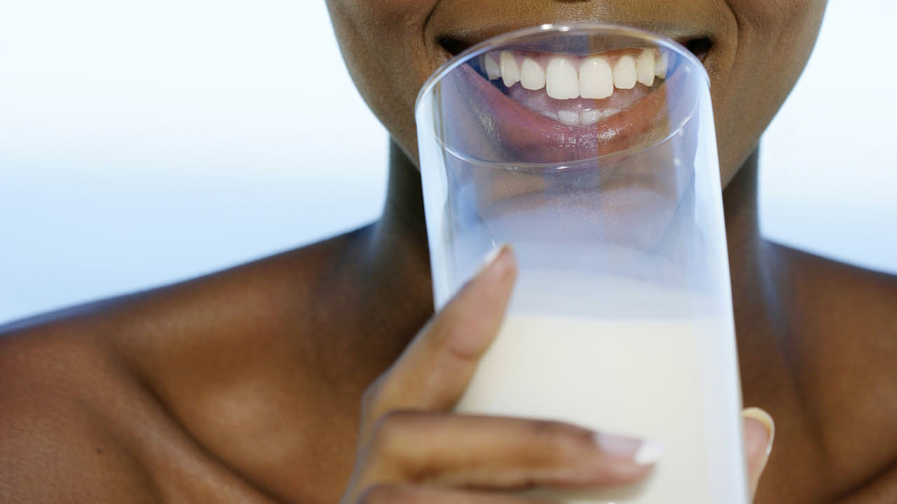 Woman drinking milk
