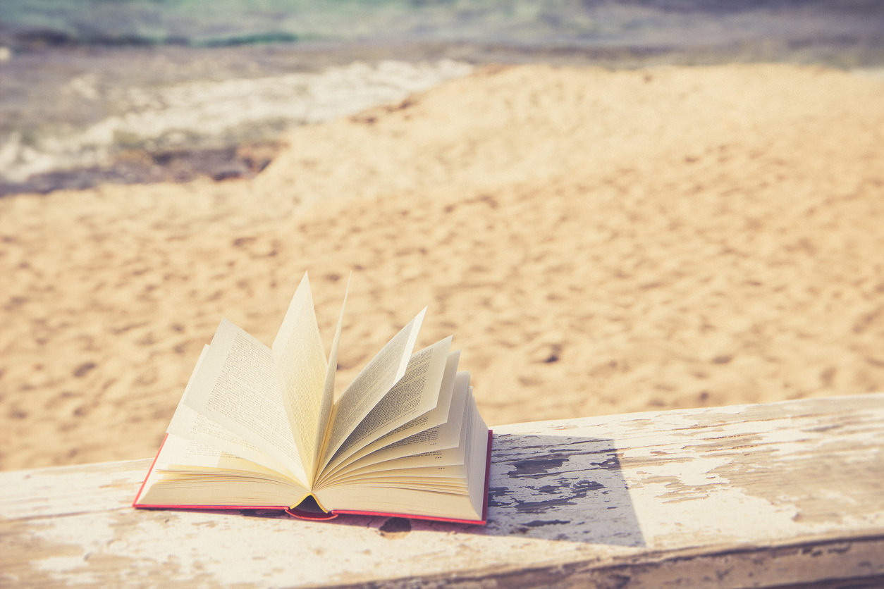 open book at the beach